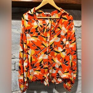 Billabong Orange Blouse, Medium